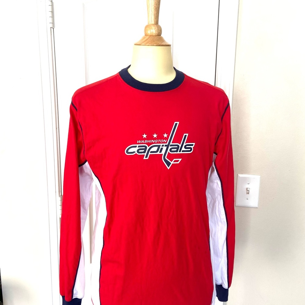 Washington Capitals T Shirt Men's S long Sleeve Red Crew Neck Cotton